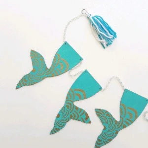 Cordão Decorativo Sereia Azul Turquesa - Artesanato e Personalizados