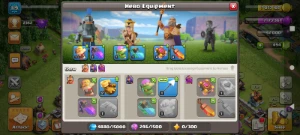 Clash Of Clans CV11 5 construtores, Herois LVL: 43,45 e 12