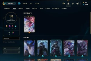 Conta Ferro 1 com 40 Champs e 19 Skins + 700 RP - League of Legends LOL
