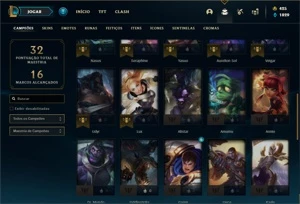 Conta Ferro 1 com 40 Champs e 19 Skins + 700 RP - League of Legends LOL