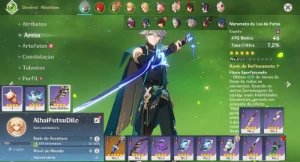 Conta Genshin Impact AR 7 com Alhaitham, Futsu e Diluc