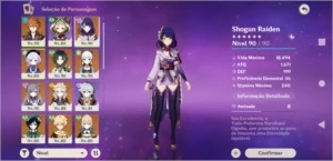 Ar 57 , 9 personagens t5 + 6 armas t5 - Genshin Impact
