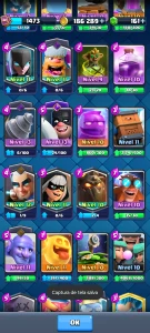 Conta de clash Royale, bem upada