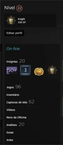Conta Steam Nível 22 com 96 Jogos comprados e várias dlcs