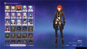 Genshin Impact Account Dilluc + Túmulo do Lobo Nv.2