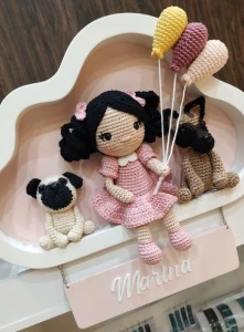 Enfeite de Porta Maternidade Menina - Artesanato e Personalizados