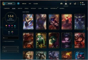 CONTA LOL 🌟 164 SKINS 🌟 149 CAMPEOES - League of Legends