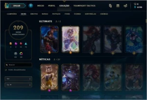 Conta DIAMANTE 4 (várias skins raras e cromas exclusivos) - League of Legends LOL