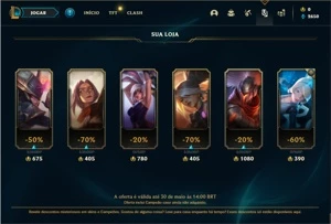 Conta prata 3 com 61 Champs e 16 Skins - League of Legends LOL