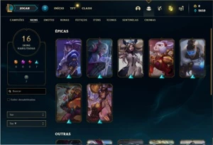 Conta prata 3 com 61 Champs e 16 Skins - League of Legends LOL