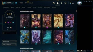 Conta LOL com 200 skins gold - League of Legends