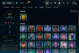 Ouro 4 com 41 Champs e 37 Skins + 21 Espolios - League of Legends LOL