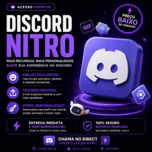 Discord Nitro 1 mês + brindes + Envio Imediato