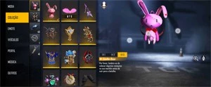 CONTA FREE FIRE GEMADA, DIVERSAS SKINS, LEVEL 60, DIAMANTE 1