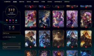 Conta Platina 4 - 312 SKINS - League of Legends LOL