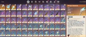 Genshin: Chasca, Arlequinno, Yoimiya e Mizuki + 3 Armas T5 - Genshin Impact