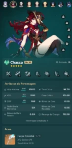 Genshin: Chasca, Arlequinno, Yoimiya e Mizuki + 3 Armas T5 - Genshin Impact