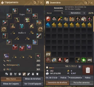 Conta com 645GS(283/285/361) 20Bi no Mercado, Pote de HP Etc - Black Desert