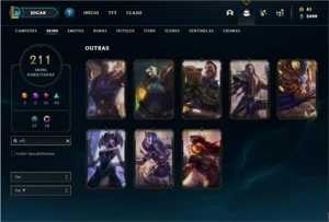 Conta Unranked com TODOS os champs e 211 Skins + 3 Prestigio - League of Legends LOL