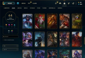 Conta Unranked com 120 Champs e 63 Skins - League of Legends LOL