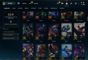 Conta Unranked com 120 Champs e 63 Skins - League of Legends LOL