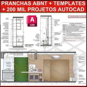 Pranchas Abnt + Templates + 200 Mil Projetos Autocad - Outros