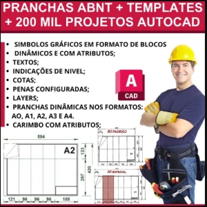 Pranchas Abnt + Templates + 200 Mil Projetos Autocad - Outros