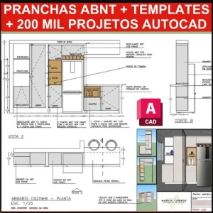 Pranchas Abnt + Templates + 200 Mil Projetos Autocad - Outros