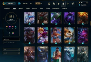 Prata 1 com 150 Champs e 121 Skins ( TOP / JG / MID ) - League of Legends LOL