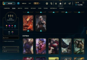 Prata 1 com 150 Champs e 121 Skins ( TOP / JG / MID ) - League of Legends LOL