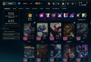 Prata 1 com 150 Champs e 121 Skins ( TOP / JG / MID ) - League of Legends LOL