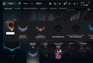 Prata 1 com 150 Champs e 121 Skins ( TOP / JG / MID ) - League of Legends LOL