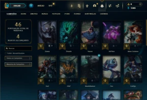 Unrnaked com 35 Champs e 3 Skins - League of Legends LOL