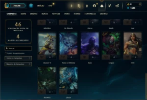 Unrnaked com 35 Champs e 3 Skins - League of Legends LOL