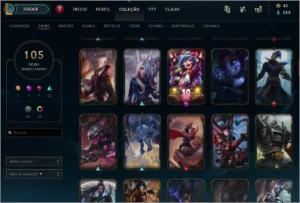 Conta League of Legends 105 skins 135 campeões LOL