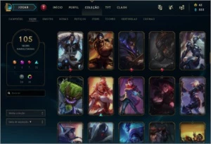 Conta League of Legends 105 skins 135 campeões LOL
