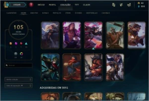 Conta League of Legends 105 skins 135 campeões LOL