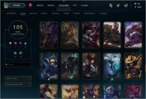 Conta League of Legends 105 skins 135 campeões LOL