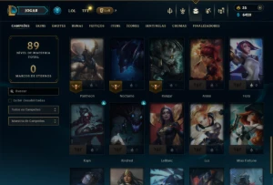 Unranked com 45 Champs e 8 Skins - League of Legends LOL