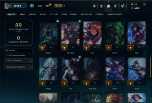 Unranked com 45 Champs e 8 Skins - League of Legends LOL