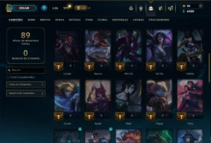 Unranked com 45 Champs e 8 Skins - League of Legends LOL