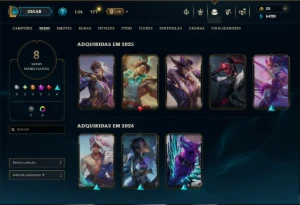 Unranked com 45 Champs e 8 Skins - League of Legends LOL