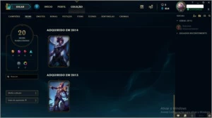 CONTA LOL - PLATINA 2 - SKINS VITORIOSAS DESDE A SEASON 3 - League of Legends