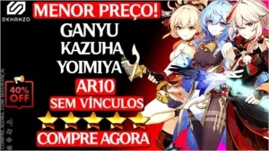 Genshin Impact conta ganyu + kazuha + yoimiya AR10