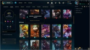 Conta Gold com 45 skins e 88 campões lv 170 - League of Legends LOL