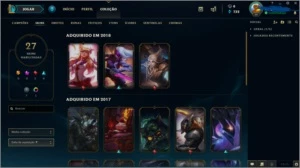 Conta de lol com mais de 40 champ, 27 skins - League of Legends