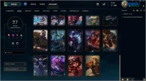 Conta de lol com mais de 40 champ, 27 skins - League of Legends