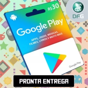 Cartão Play Store Google Gift Card R$ 30 - Google Play