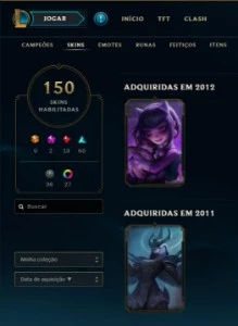 Conta LoL de 2012 - League of Legends