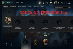 Conta Unranked com 85 Champs e 47 Skins (SERVIDOR N.A) - League of Legends LOL